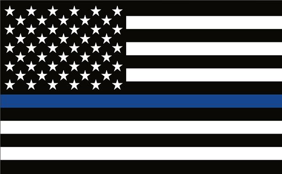 US Flag with Blue Line