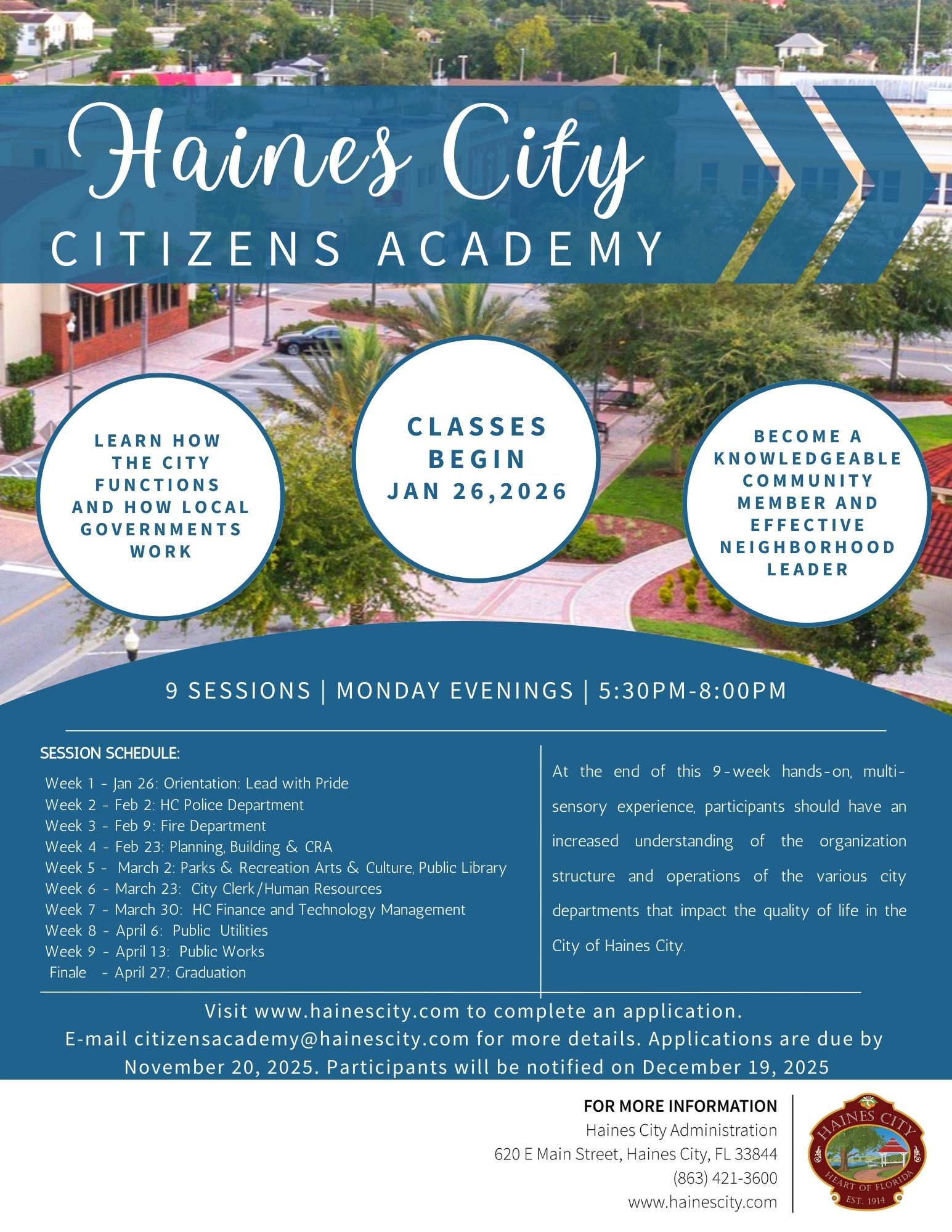 Citizens Academy Schedule