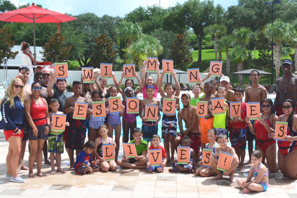 2017 Worlds Large Swim Lesson - Pictured are the kids who participated 